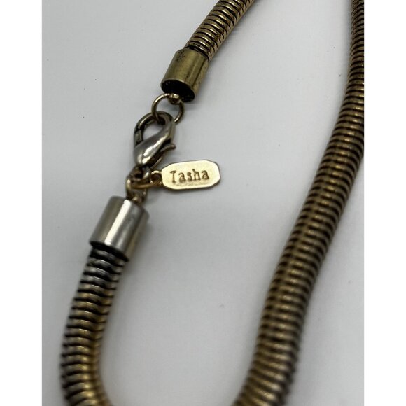 Smoke Clear Crystal Waterfall Necklace | Statement Faceted Glass Stones | Long 2 - Picture 5 of 6